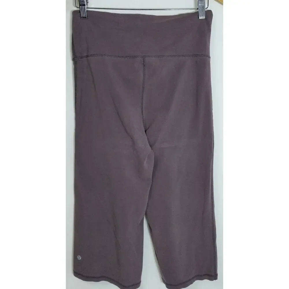 Lululemon Back High Rise Cropped Activewear Pants Women See Measurements